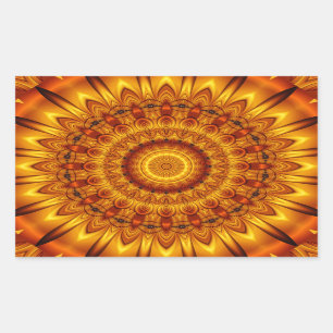 goldene Sonne der Mandala Rechteckiger Aufkleber