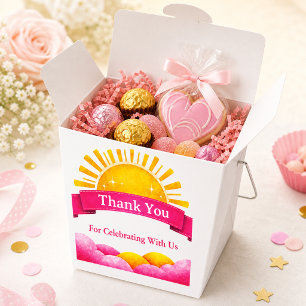 Goldene Sonne Rosa Band Baby Shower Dankeschön Geschenkschachtel