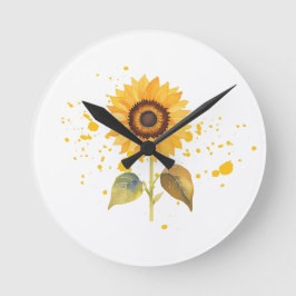 Goldene Sonne Runde Wanduhr