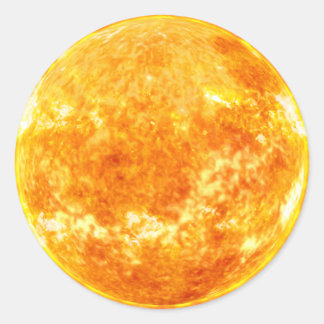goldene Sonne Runder Aufkleber