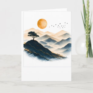 Goldene Sonnenberge Landschaft Begrüßung Karte