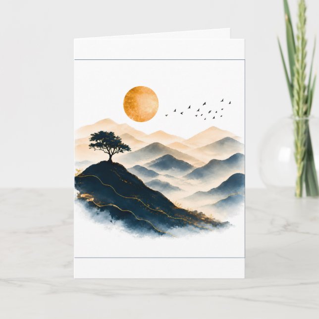 Goldene Sonnenberglandschaft  Karte (Vorderseite)