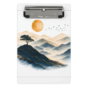 Goldene Sonnenberglandschaft Klemmbrett