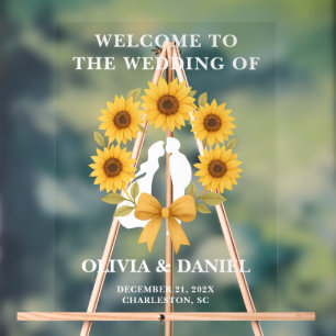 Goldene Sonnenblume Hochzeit im Herbst Empfang Acrylschild
