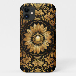 Goldene Sonnenblume im Verzierten Barock Case-Mate iPhone Hülle