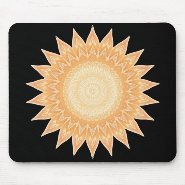 "Goldene Sonnenblume Mandala - Licht in dir" Mousepad (Vorne)