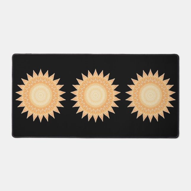 "Goldene Sonnenblume Mandala - Licht in dir" Schreibtischunterlage (Vorderseite)