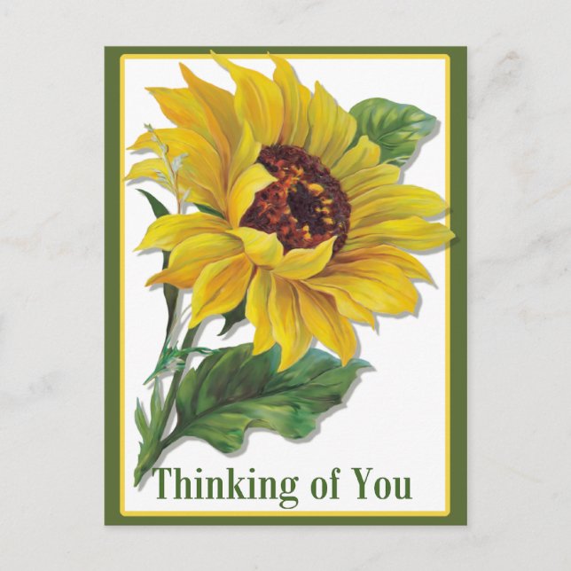 Goldene Sonnenblume Postkarte (Vorderseite)