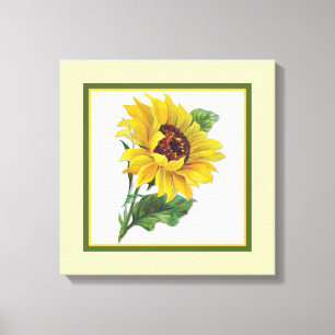 Goldene Sonnenblume - Quadratisch Leinwanddruck