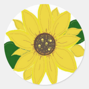 Goldene Sonnenblume Runder Aufkleber
