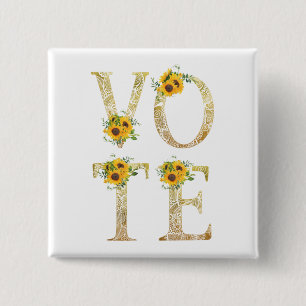 Goldene Sonnenblumen Button
