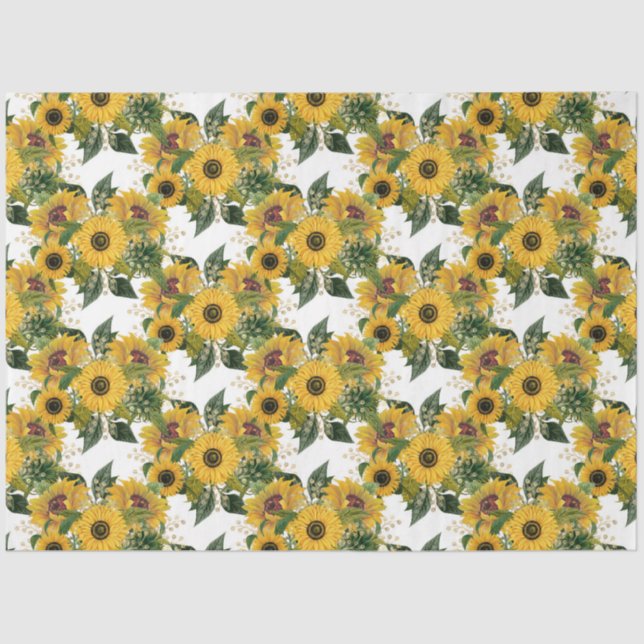 Goldene Sonnenblumen Design 7 Seidenpapier (Vorderseite)