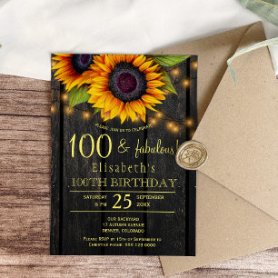 Goldene Sonnenblumen Land Scheunenholz 100 fabelha Einladung