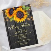 Goldene Sonnenblumen rustikale Stallenholz Babydus