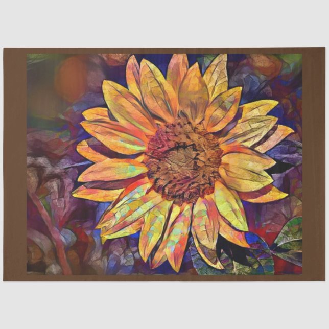 Goldene Sonnenblumen Seidenpapier (Vorderseite)