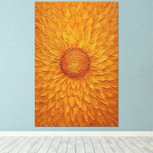 Goldene Sonnenblumenblüte Texturierte Abstrakte Wa Leinwanddruck