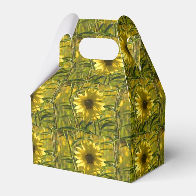 Goldene Sonnenblumenschachtel - Gastgeschenk Geschenkschachtel (Vorderseite)