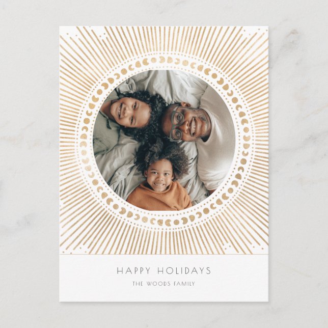 Goldene Sonnenbrille Deko Foto Holiday Postkarte (Vorderseite)
