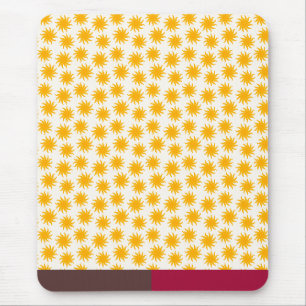 Goldene Sonnenstrahlen-Braun-Karmesin-Mauspad Mousepad