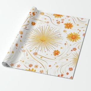 Goldene Sonnenstrahlen ohne Naht - mit Abstraktem Geschenkpapier