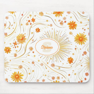 Goldene Sonnenstrahlen ohne Naht - mit Abstraktem Mousepad