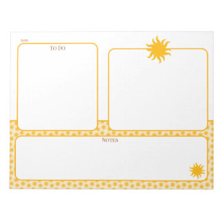 Goldene Sonnenstrahlen To-Do-Notizblock Notizblock