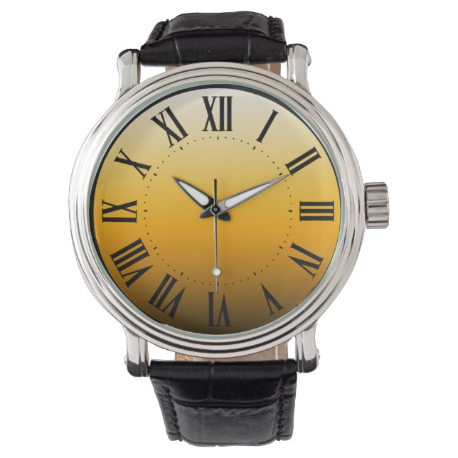 Goldene Sonnenuntergangsuhr Armbanduhr (Vorderseite)