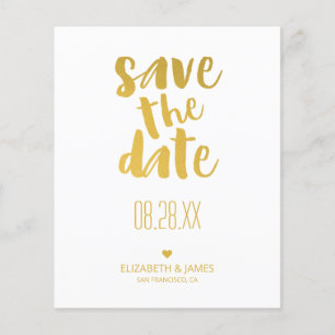 Goldene Sparen Sie das Datum Budget-Hochzeitseinla Flyer