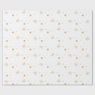 Goldene Sparten und Sterne Geschenkpapier