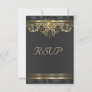 Goldene Spinne auf dem Schwarzen UAWG RSVP Karte