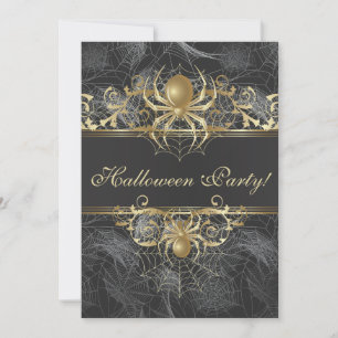 Goldene Spinnen Halloween-Party - Halloween-Hochze Einladung