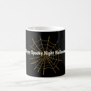 Goldene Spinnennetz Halloween Verwandlungstasse
