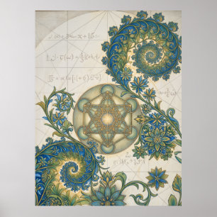 Goldene Spirale Blueprint Spirit Art Poster