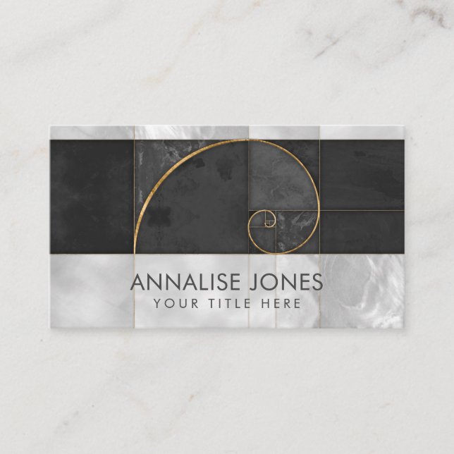 Goldene Spirale - Sacred Geometry Business Card Visitenkarte (Vorderseite)