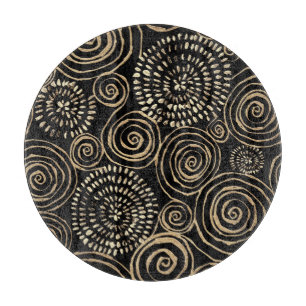 Goldene Spiralen aus Glitzer, abstrakt, nahtlos Schneidebrett