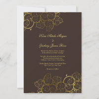 Goldene Spiralen Wein Hochzeit einladen