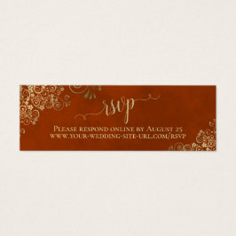 Goldene Spitze auf Rust Orange Wedding RSVP Online