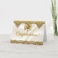 Goldene Spitze auf Satin Jüdische Hochzeit Herzlic