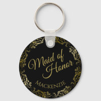 Goldene Spitze auf Schwarz Elegante Trauzeugin Hoc