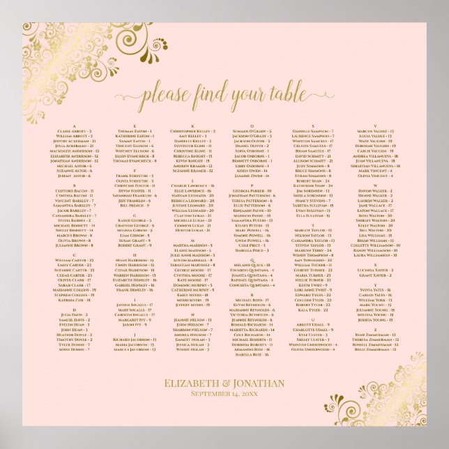 Goldene Spitzen auf rot-rosa Alphabetisierungskart Poster (Vorne)