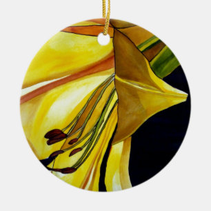 Goldene Splendor-Lilie Originelle Kunst Keramik Ornament