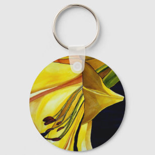 Goldene Splendor-Lilie Originelle Kunst Schlüsselanhänger