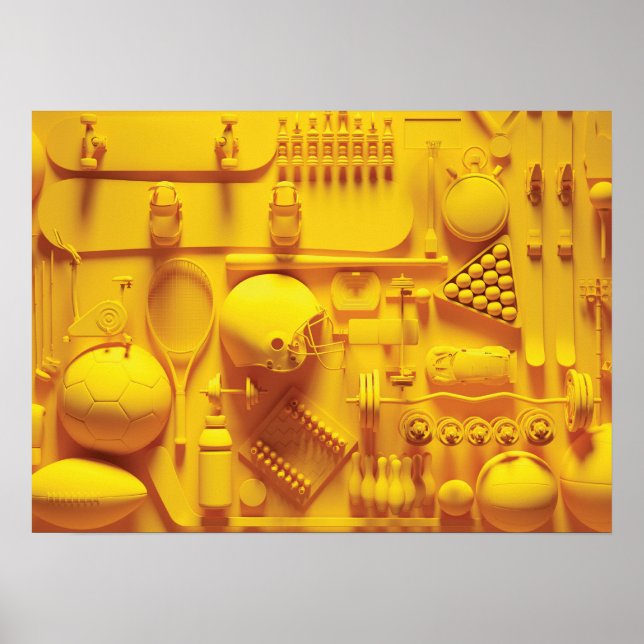 Goldene Sportausrüstung - Abstrakte Kunst - Poster (Vorne)