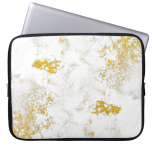 Goldene Spritzer Textur. Pinselstrich Designelemen Laptopschutzhülle