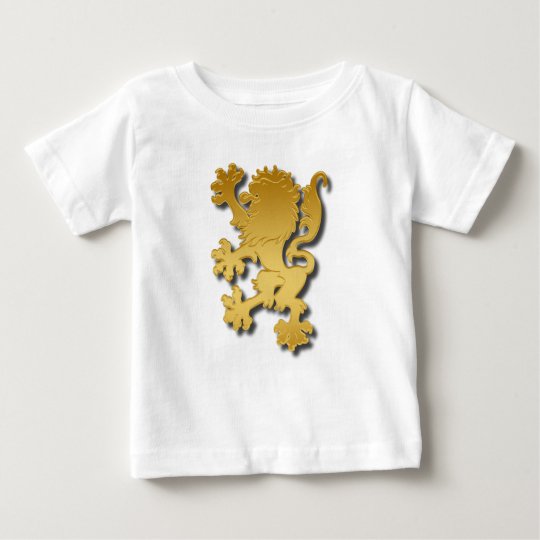 Goldene Steigung prägeartiger heraldischer Löwe Baby T-shirt