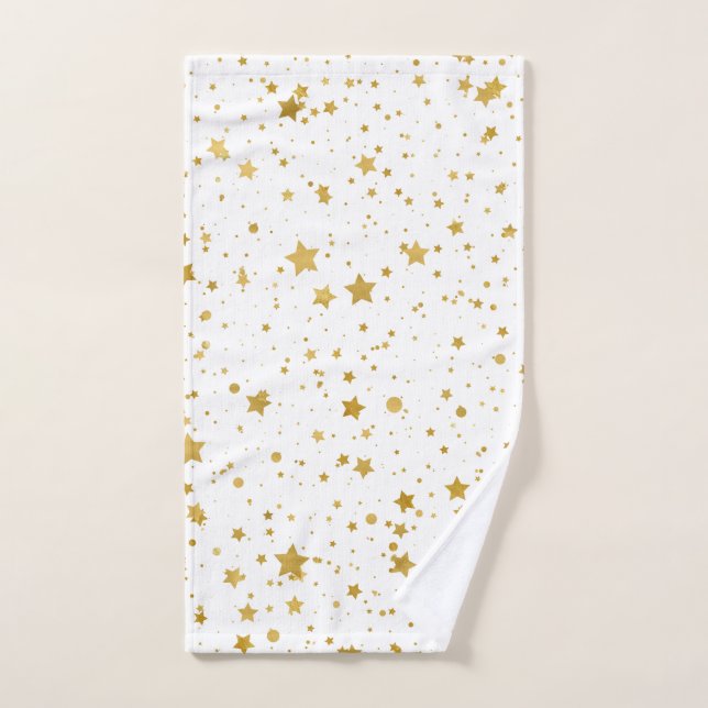Goldene Sterne2 - Rein weiß Handtuch (Handtuch)