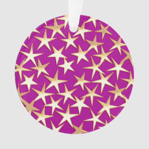 Goldene Sterne auf Amethyst lila Ornament