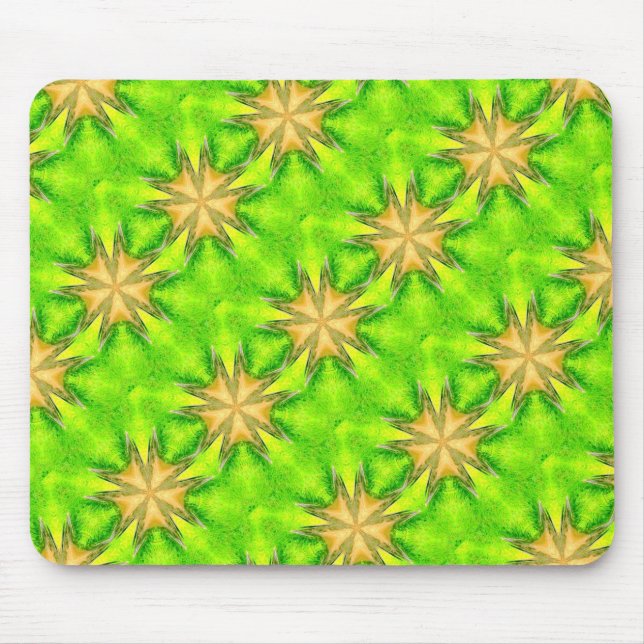 goldene Sterne auf grünem Mousepad (Vorne)