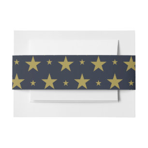Goldene Sterne auf Marineblau – Elegant und Zeitlo Einladungsbanderole