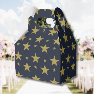 Goldene Sterne auf Marineblau – Elegant und zeitlo Geschenkschachtel